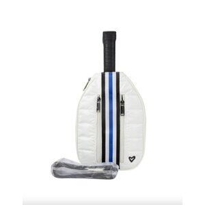 Prenelove Pickleball Puffer Crossbody Sling Bag White Unisex One Size
